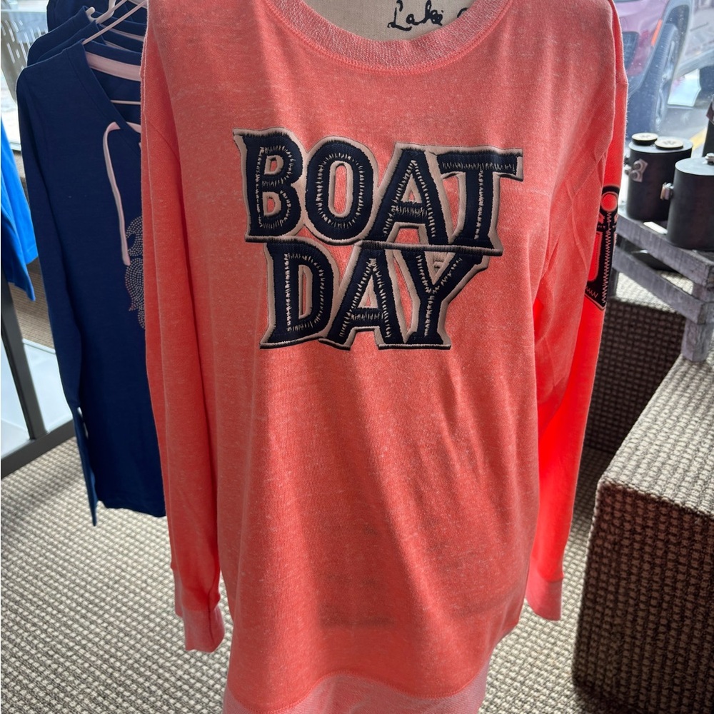 Coral 'Boat Day' Sweater